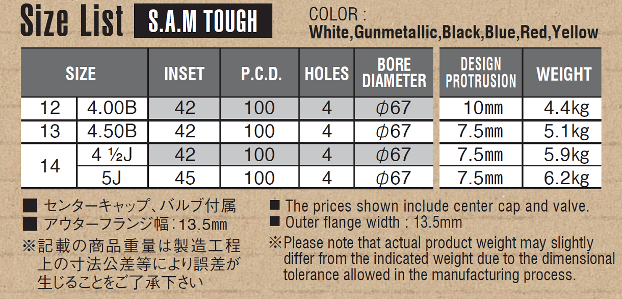 S.A.M TOUGH｜WEB STORE｜ENKEI WHEELS